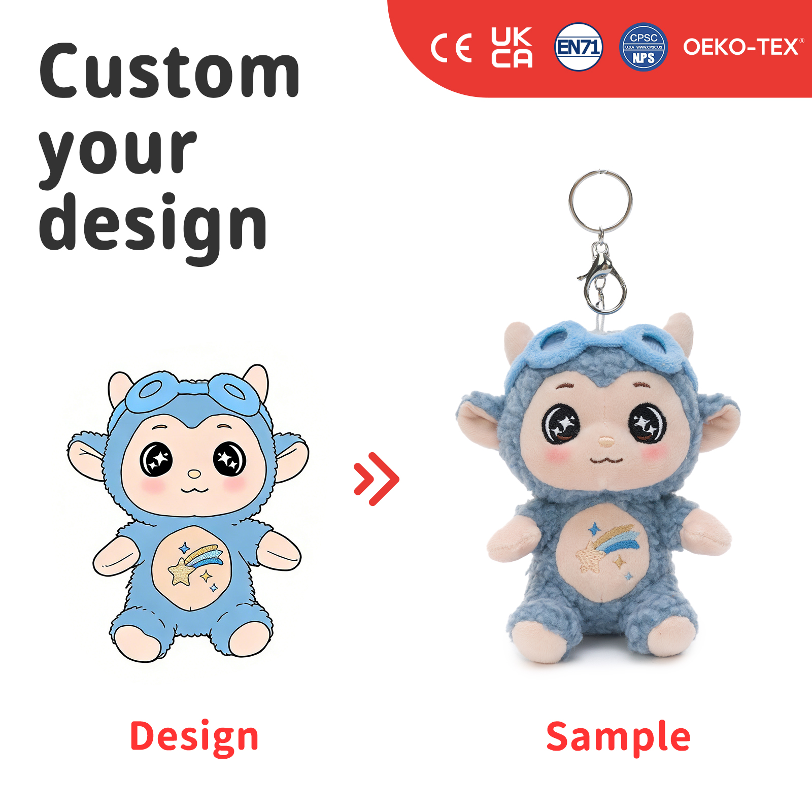 Peluche personnalisée - MOQ 300 pièces