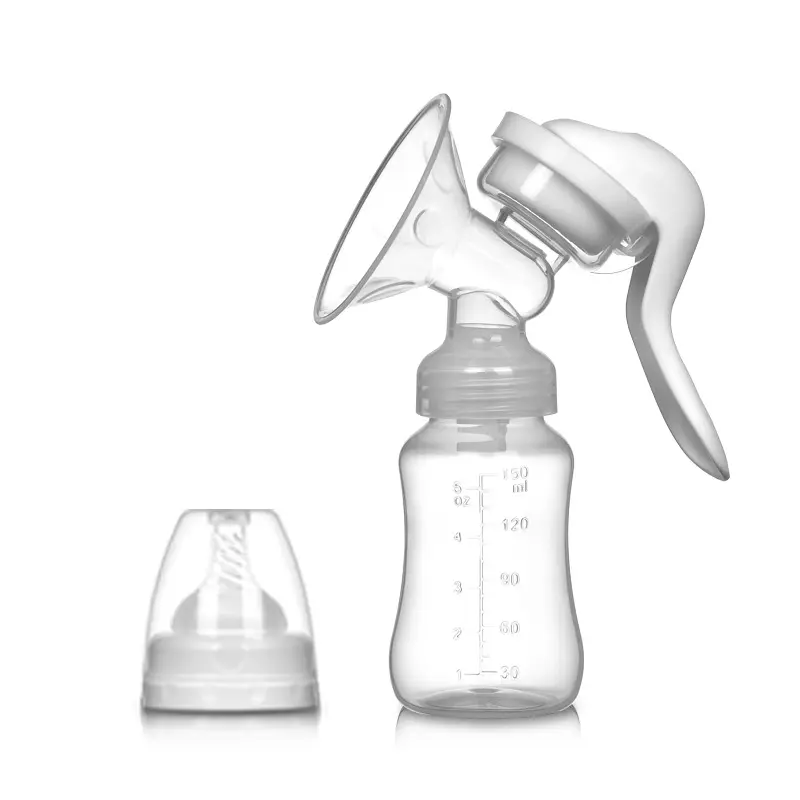 Cheap Price Baby Breastfeeding Pump Single Manual Breast Milk Pump With Feeding Bottle