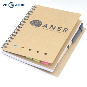 Zeamor Kraft Paper Handmade Logo Customized A5 <strong>Memo</strong> Pad Small A6 Spiral <strong>Notebook</strong> With Pen to Do List Sticky Notes <strong>Notepad</strong> - Product Image 1