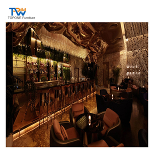 Metal LED ışık Club Bar sayaç otel salonu ticari Pub Bar sayacı ile özelleştirilmiş Modern lüks Bar - Product Image 6