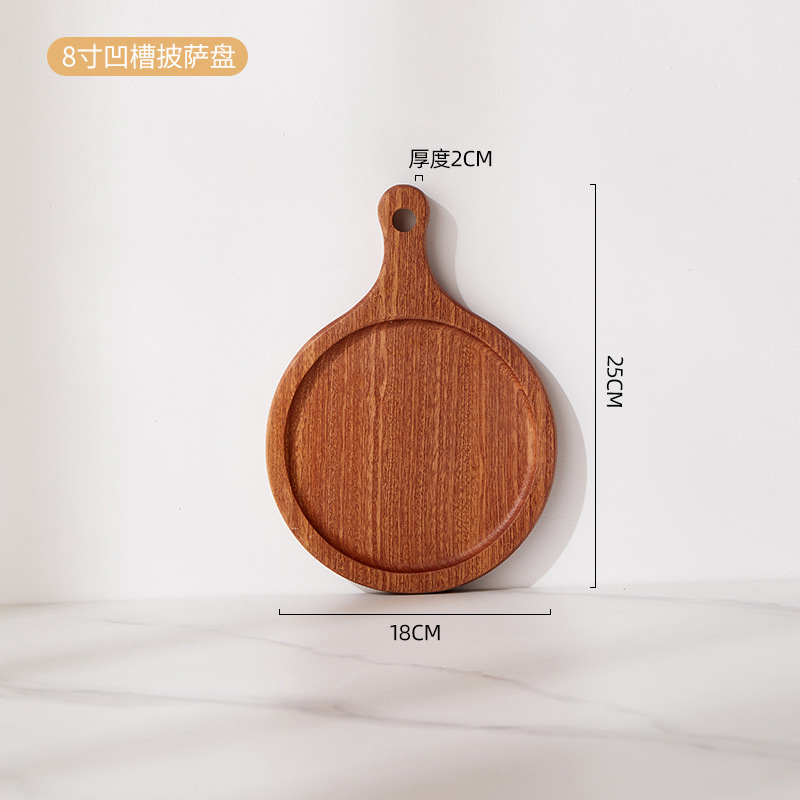 Madera de ébano, 25*18*2 cm (diseño de ranura para pizza)