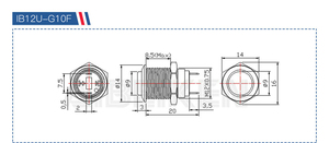 Testa a filo alta da 12mm 1NO funzione momentanea interruttore a pulsante in metallo interruttore a pulsante impermeabile - Product Image 5