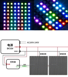 12 В WS2815 RGB Гибкий цифровой дисплей светодиодный модуль 8x8 матричный экран панели индивидуально адресуемые пиксели двойной сигнал