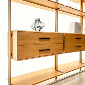 Kệ Sách Lưu Trữ Hiển Thị Giá Hiện Đại Tối Giản Sang Trọng Modular Tùy Chỉnh Kim Loại Nhôm Với Đèn LED Ánh Sáng Cho Phòng Khách Phòng Ngủ - Product Image 2