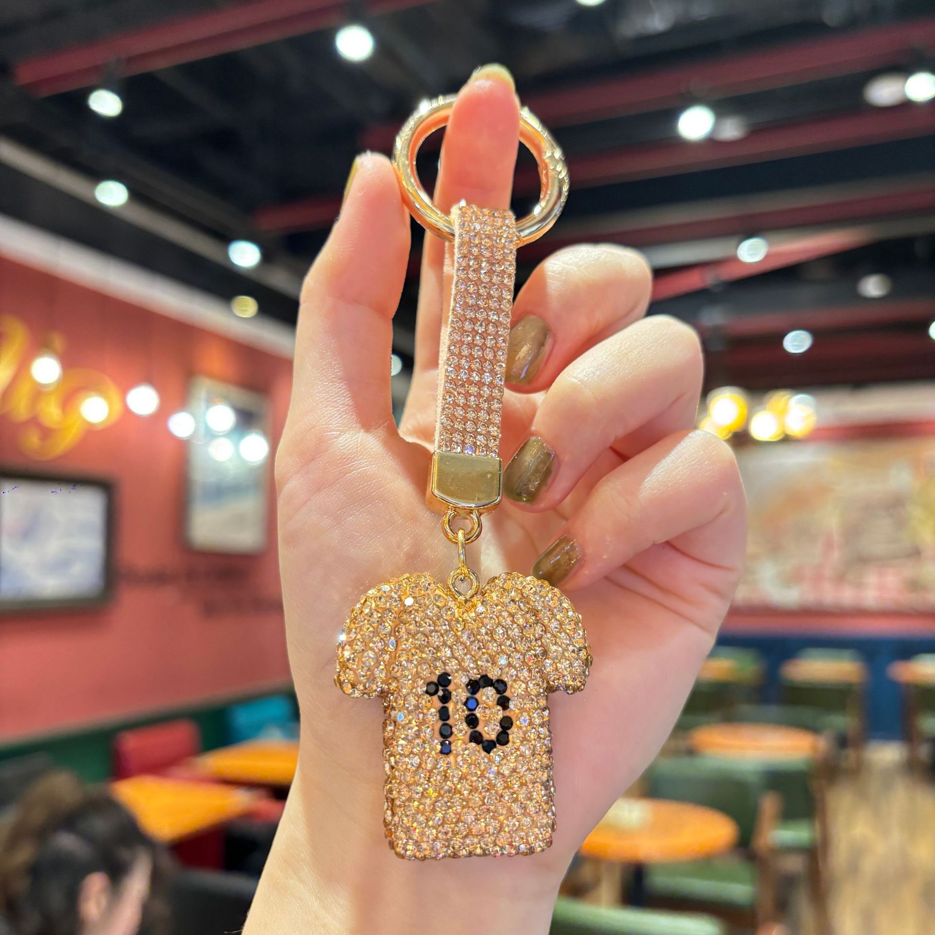 Jersey de simulación de diamantes completo-champán