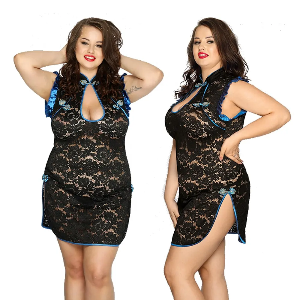 Lencería sexy para mujer, ropa interior cheongsam de talla grande, lencería sexy babydoll para mujeres gordas