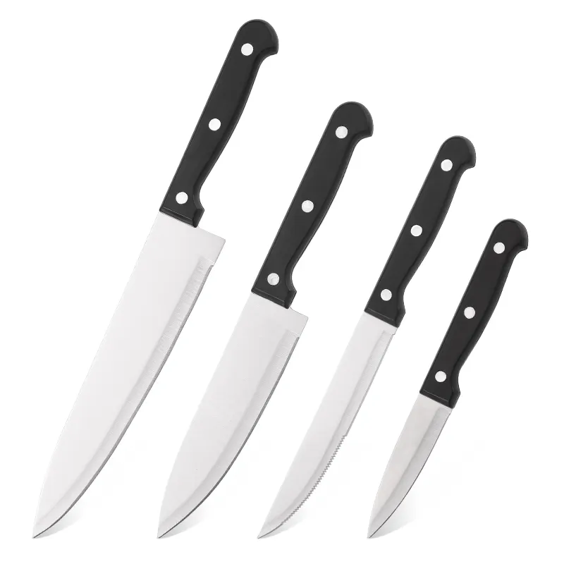Toptan paslanmaz çelik mutfak bıçağı seti sebze meyve için 4 adet mutfak bıçakları şef bıçağı takım