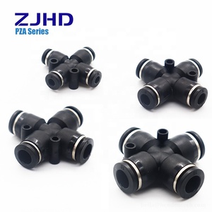 Zjhd pza סדרת צינורות אוויר חלקים האיחוד לחצות ארבעה דרך לדחוף התאמת PZA-4/6/8/10/12 אביזרי מהיר ציורי צינורות פנאומטיים