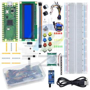 Ahududu Pi Pico geliştirme kurulu Breadboard için TZT başlangıç kiti LCD modülü Python programlama acemi kiti SG90 Servo LCD1602