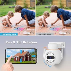 Sistema de cámara de seguridad Wifi de 5MP con kit inalámbrico Nvr 4ch o 8ch Cámara Domo Ptz para el hogar - Product Image 5