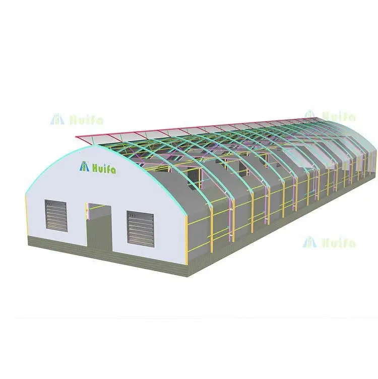 Grande serre verte professionnelle en plastique de 150 microns utilisée serre agricole PE