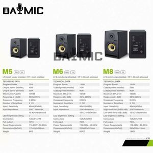 工厂OEM 5/6/8英寸有源扬声器小型监视器扬声器，用于家庭直播演播室录音性能 - Product Image 6
