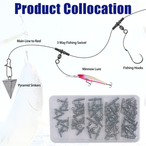 40PCS Three Way Fishing <strong>Swivels</strong> Tackles Set Cross Line T-Shape Fishing Line Connector for Saltwater Catfish Deep <strong>Drop</strong> Rigs - Product Image 5