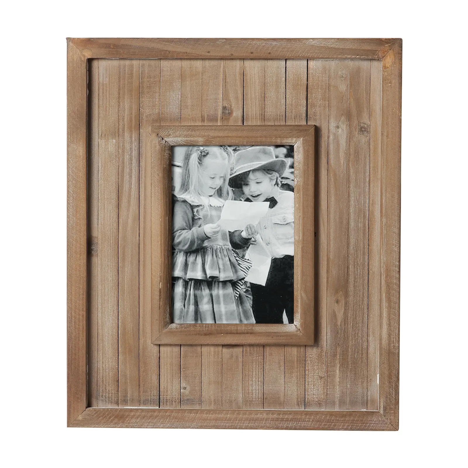 Quadro de madeira rústica, moldura retrô de madeira para decoração de casa, sala de estar e foto