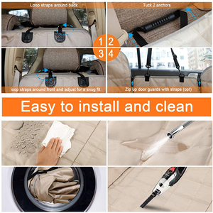 Dayanıklı fermuarlı yan Flaps sağlamak köpek seyahat güvenlik Deluxe köpek koltuk örtüsü arka koltuk için - Product Image 5