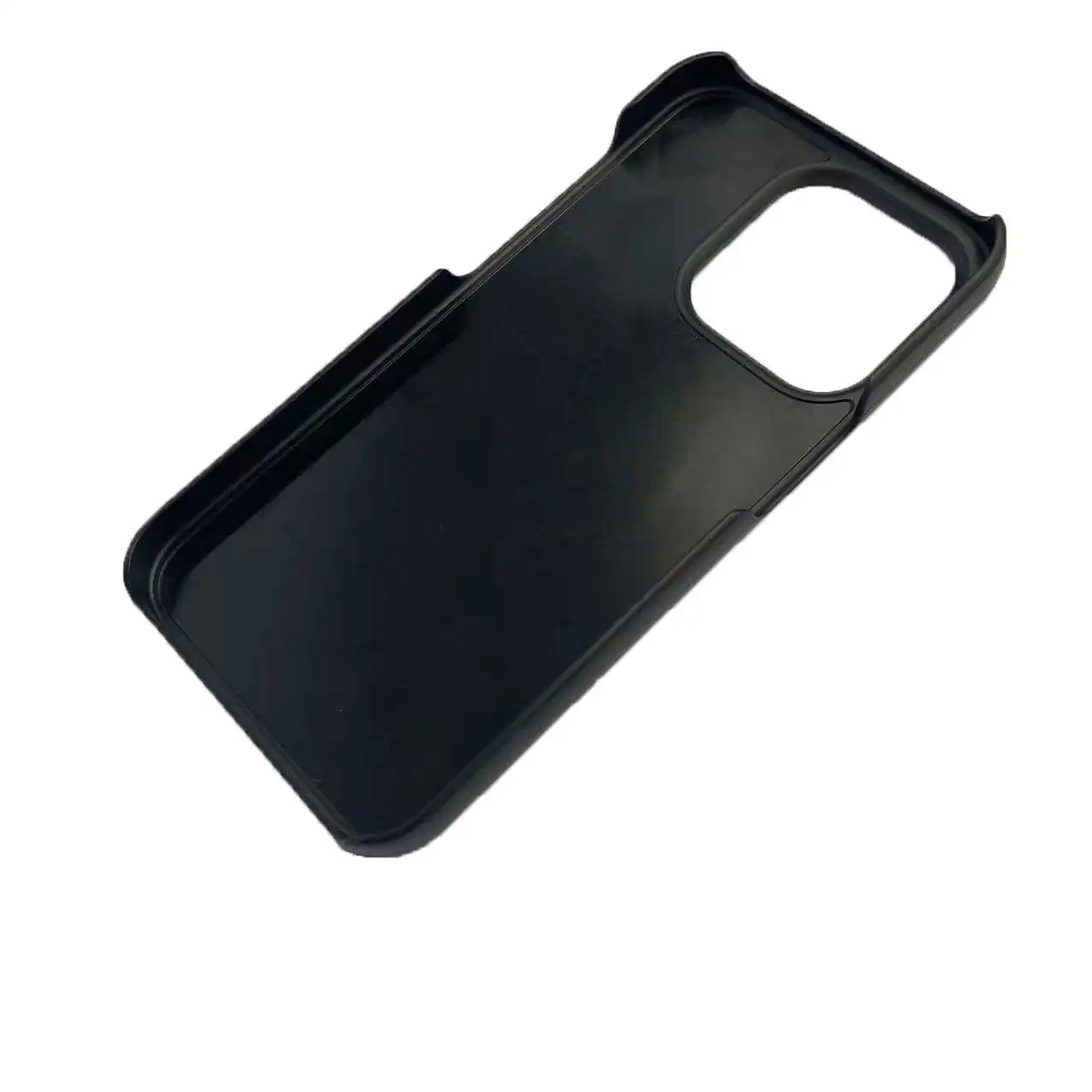 Coque de téléphone PC rigide rainuré intérieur en cuir noir personnalisé pour iphone 15 Couverture brute de téléphone mobile vierge mate pour iphone 14 13 12 11 Pro Max
