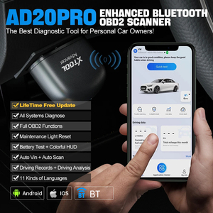 XTOOL AD20 PRO strumento diagnostico sistema completo per auto per IOS e lettore di codici Android batteria Test olio ripristina OBD2 Scanner HUD Display - Product Image 3