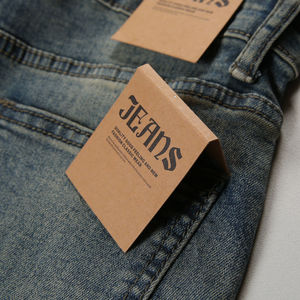 Etiquetas de precio de papel personalizadas al mejor precio, etiquetas colgantes de papel Kraft, bucle de cuerda para ropa de marca privada - Product Image 4