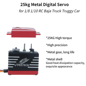 Yüksek tork 180 derece dijital <span class=keywords><strong>Servo</strong></span> 25KG/35KG kapasite 25T kol robotik RC araba/kamyon/paletli SCX10 TRX4 D90 Unisex FT5825M Metal