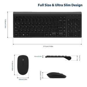 Juego de ratón y teclado inalámbrico 102 teclas 2,4 GHz teclado inalámbrico ultrafino y peine de ratón teclado de tamaño completo para ordenador PC - Product Image 6