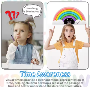 I nuovi bambini imparano il Timer con Timer arcobaleno promemoria per il conto alla rovescia multifunzione studiano la lampada con Timer digitale autogestita - Product Image 4