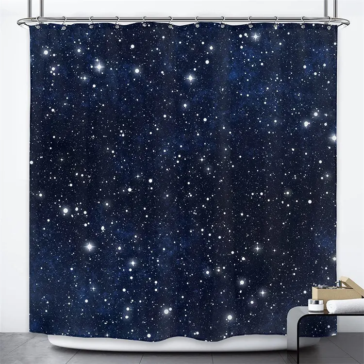 Decorazioni per il bagno blu scuro Magical Fantasy Galaxy tende per lo spazio esterno tenda da doccia con cielo stellato notturno
