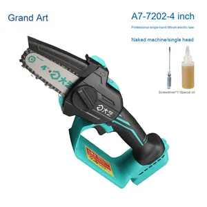 A7-7202 4-Inch tek elle lityum şarj edilebilir elektrikli zincir testere açık ahşap günlüğü ağacı Felling DIY OEM için özelleştirilmiş - Product Image 3