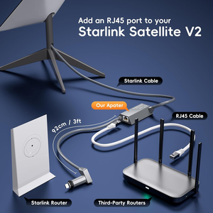 Starlink V2 adattatore Ethernet connessione Internet cablata RJ45 spina di rete Gen 2 adattatore di rete esterno attuato per cavi dati - Product Image 3
