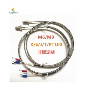 Tipo e parafuso m6 tipo termopar m8, fio térmico <span class=keywords><strong>sensor</strong></span> de temperatura linha de sonda temperatura