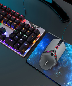 Teclado mecánico con cable de FV-Q609 para juegos, ratón combinado con interruptor azul, 104 teclas, RGB, juego de ratón óptico para PC - Product Image 6