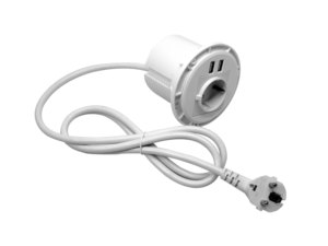 Round Embedded Hidden European Standard Desktop <strong>Socket</strong> USB Desk Power Outlet - Product Image 2