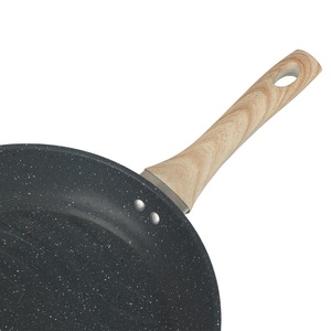 Bán buôn tùy chỉnh 30cm đá xây dựng bền chịu nhiệt lớp phủ không dính Frying <span class=keywords><strong>Pan</strong></span> với tay cầm dài - Product Image 6