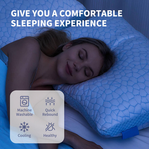 Chân không khách sao-bọt-gối dạ dày ngủ shredded Bộ nhớ bọt vuông cổ gối với làm mát bao gồm cho tốt hơn đêm ngủ bọt - Product Image 6