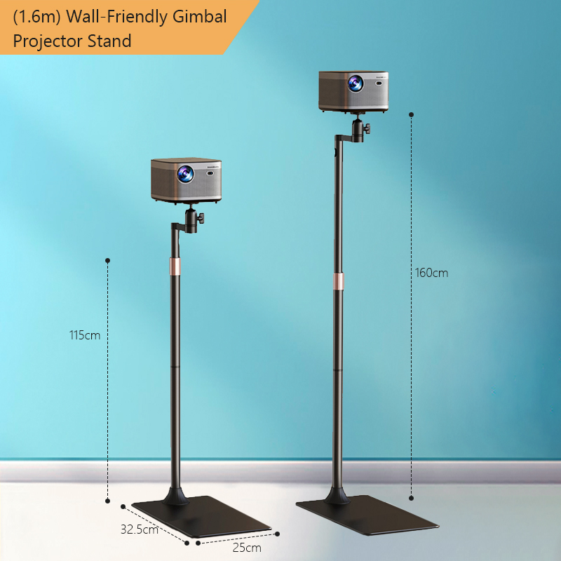 Support de projecteur à cardan de 1,6 m, compatible avec les murs.