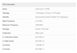 หน่วยประมวลผล I7 12700 Core I7 12th Gen 12แกน2.1 GHz 65W เดสก์ท็อป CPU I7 12700 - Product Image 2