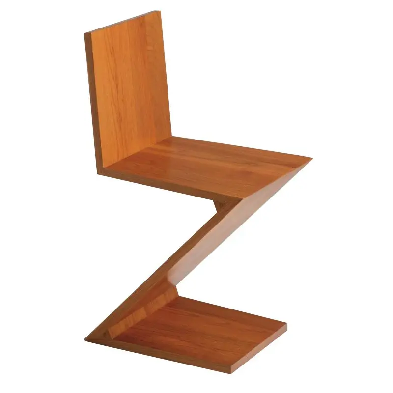 आधुनिक डिजाइन Zig zag कुर्सी Z आकार खाने की कुर्सी प्लाईवुड लिबास के साथ कमरे में रहने वाले फर्नीचर