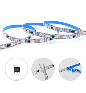 WS2811 RGB 5050 IC beyaz PCB adresli 12V 5M 16.4FT 60 Leds/m rüya renk kovalayan etkisi dijital LED esnek RGBIC şerit - Product Image 3