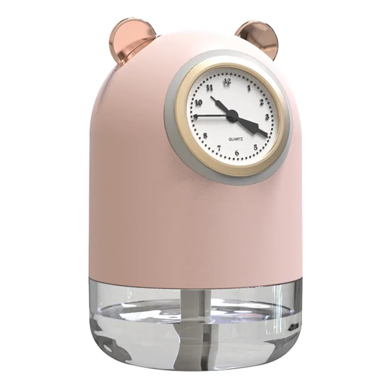 Humidificateur d'air 2021 mignon ours avec horloge diffuseur humidificateur électrique chargeur USB purificateur d'air brumisateur pour maison de noël