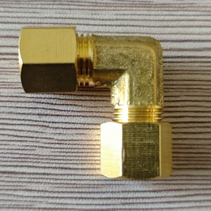 Fit 1/<strong>4</strong>&quot; X 1/<strong>4</strong>&quot; 3/8&quot; X 3/8&quot; 1/2&quot; X 1/2&quot; <strong>Tube</strong> <strong>OD</strong> 90 Degree Elbow Compression Union Brass Pipe Fitting Connector - Product Image 3