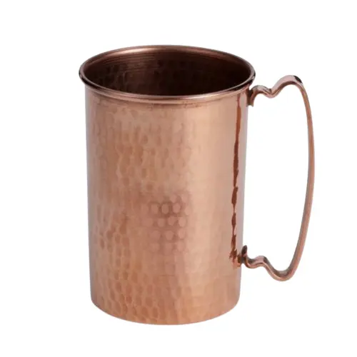 Caneca Julep de cobre com alça de latão, copo de metal martelado para uso doméstico, ideal para servir bebidas e sorvetes, ideal para uso diário