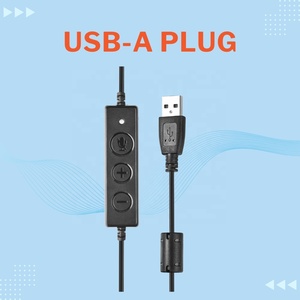 Binaural Wired <strong>Headphones</strong> with Mute Button In-<strong>Line</strong> Controls USB Plug Call Center Headset with X2D-M for Optimal Performance - Product Image 6