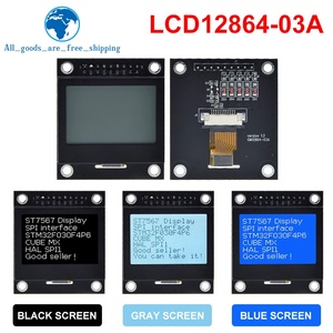 TZT 12864 schermo LCD Lcd12864-03A modulo porta seriale 12864 Dot Matrix SPI con telaio in ferro 12864 Mmodule per Arduino