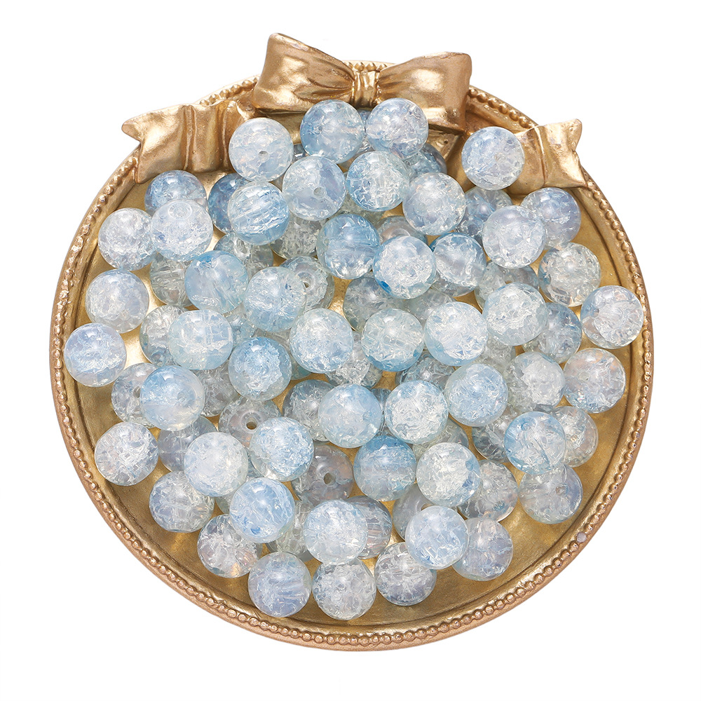 Glass beads - light blue and white