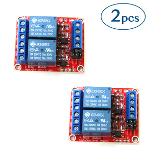 2pcs高/低レベルトリガー2チャンネルリレースイッチオプトカプラー分離DC 5Vリレーモジュール電子部品 - Product Image 2