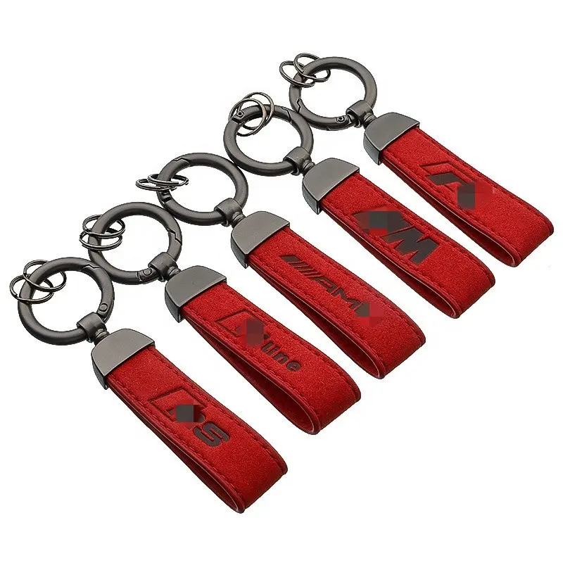 Khuyến Mại Quà Tặng Tùy Chỉnh Logo Xe R RS M AMG Sline Da Keychain Keyring