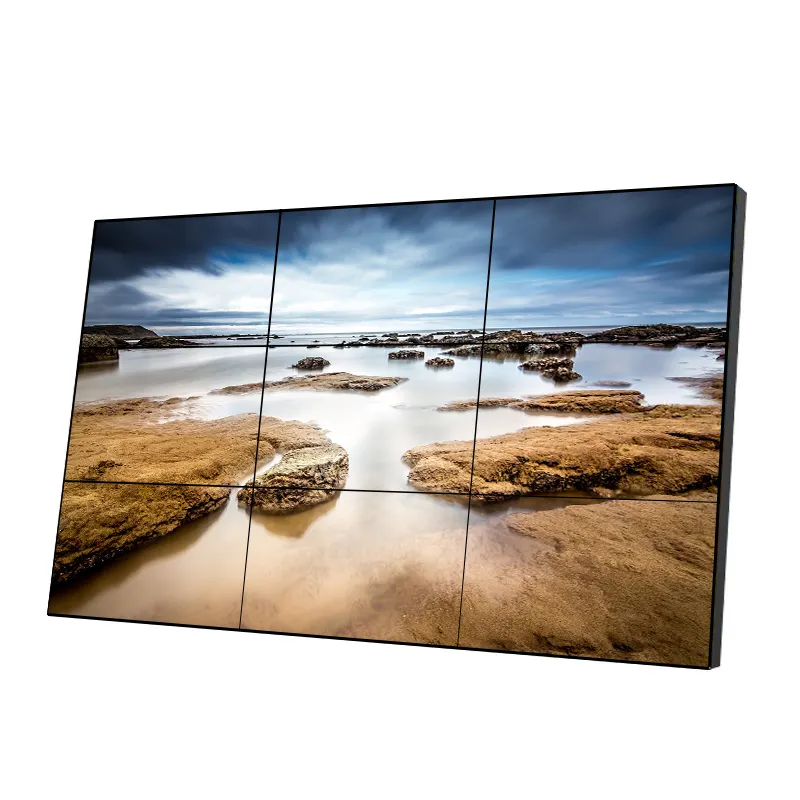 49 "55" 3*3 شاشة الفيديوهات إل سي دي الجدراية بتقنية فل اتش دي FHD 4K شاشة LCD ضيقة شاشة الفيديوهات إل سي دي الجدراية شاشات عرض تحكم جدار جبل قوس كامل اللون