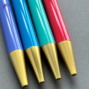 ปากกาลูกลื่นโลหะสีน้ำตาลสีแดงพร้อมจอสัมผัสสีทอง - Product Image 5
