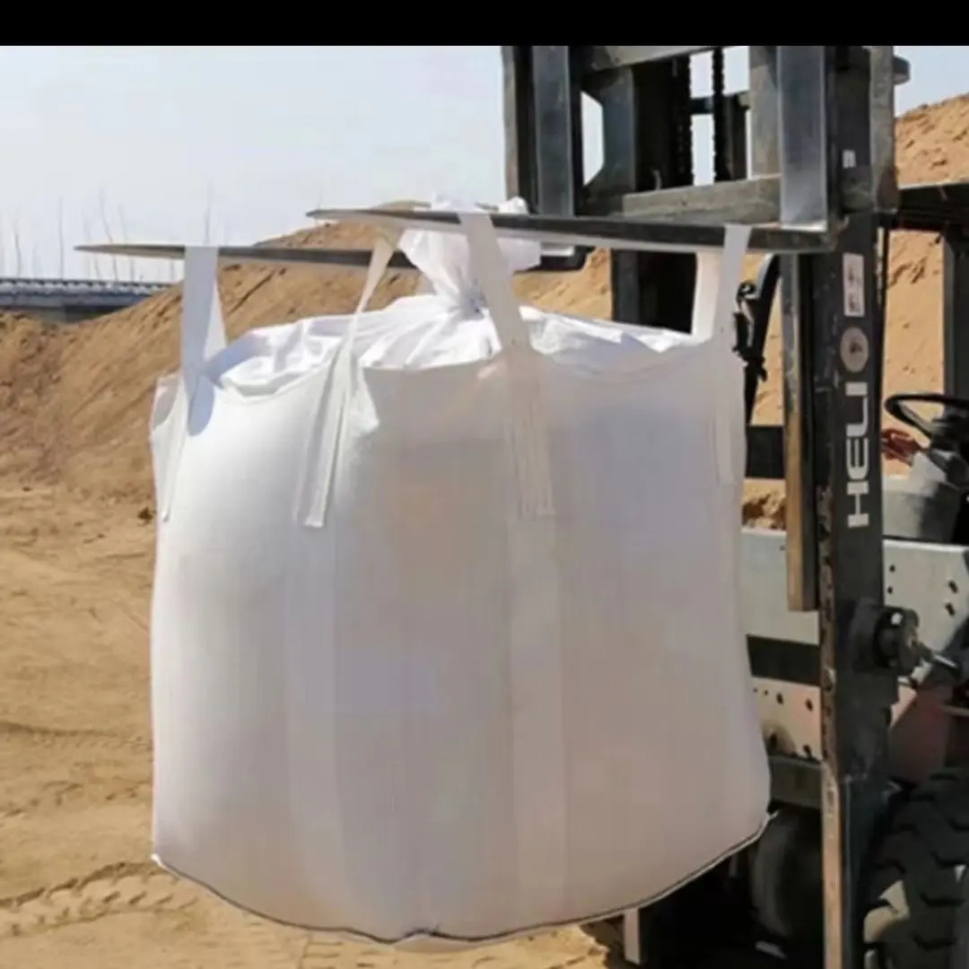 Bolsa grande de Material PP de 1500kg, bolsa gigante FIBC de 4 bucles para solución de transporte de almacenamiento de fertilizantes minerales químicos