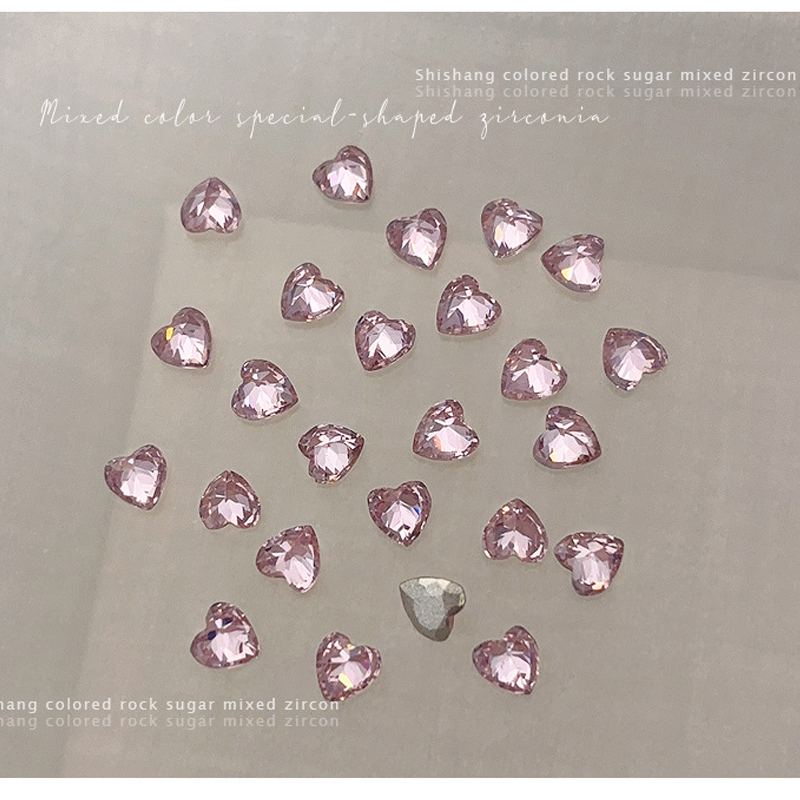 11 heart-shaped 44 mm-20 pink beads