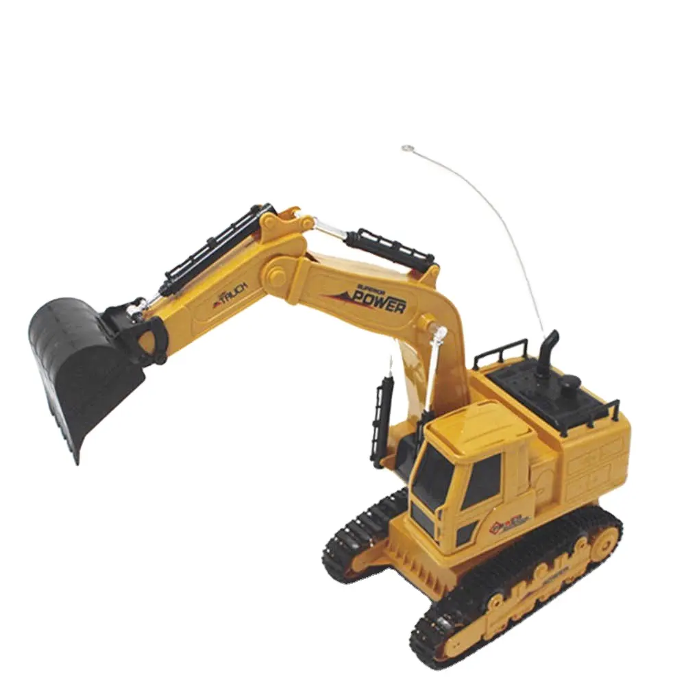 Mini escavadeira recarregável para caminhão, portátil, 10 presentes, simulação, brinquedo infantil, modelo trator, construção, amarela